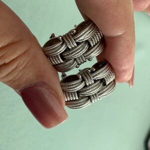 Sterling Silver Made in Italy Omega Back Earrings